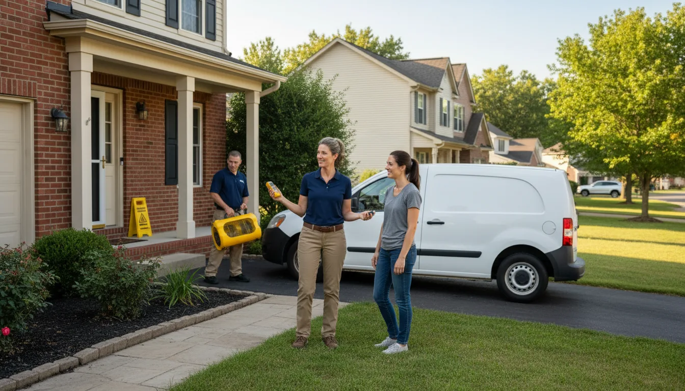 Residential water damage restoration in Dunfermline, IL